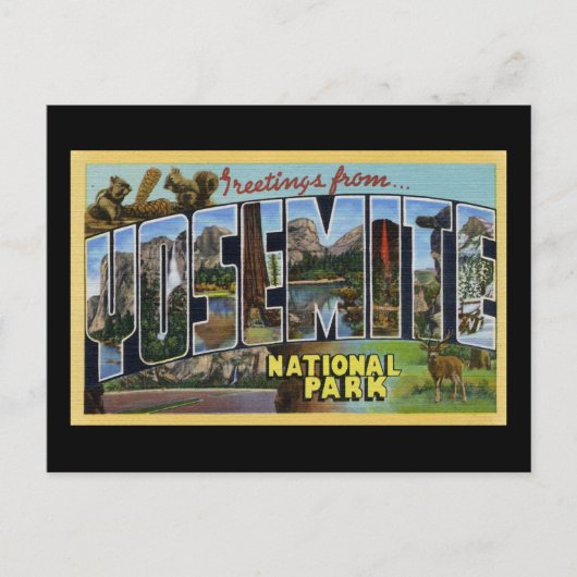 Greetings uit Yosemite National Park Briefkaart (Voorkant)