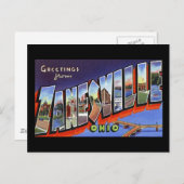 Greetings uit Zanesville Ohio Briefkaart (Voorkant / Achterkant)
