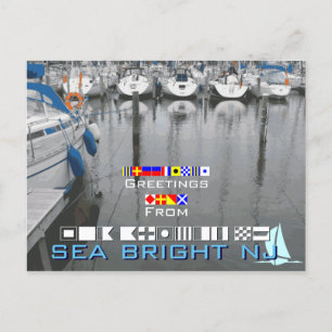 Greetings uit Zee Bright NJ New Jersey Briefkaart