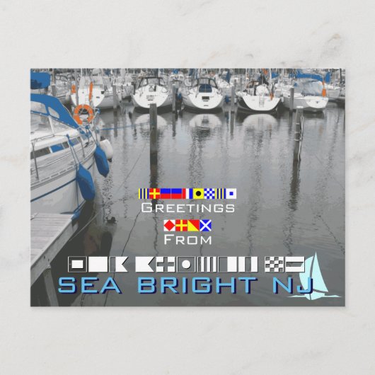 Greetings uit Zee Bright NJ New Jersey Briefkaart (Voorkant)