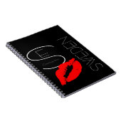Greetings uit Zweden Red Lipstick Love Kiss Black Notitieboek (Rechterzijde)