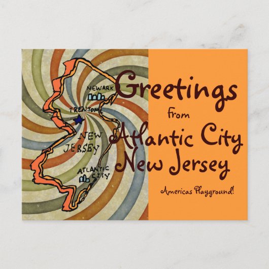 Greetings van AC New Jersey Briefkaart (Voorkant)