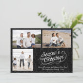 Greetings van Black and White Damask Season Feestdagenkaart (Staand voorkant)