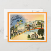 Greetings van Connecticut Briefkaart (Voorkant / Achterkant)