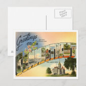Greetings van Connecticut Briefkaart (Voorkant / Achterkant)