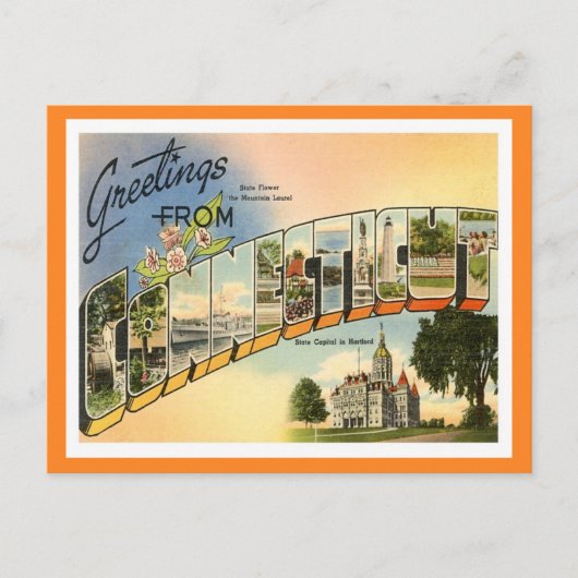 Greetings van Connecticut Briefkaart (Voorkant)