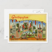 Greetings van de Vintage van Missouri Briefkaart (Voorkant / Achterkant)