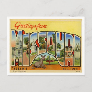 Greetings van de Vintage van Missouri Briefkaart