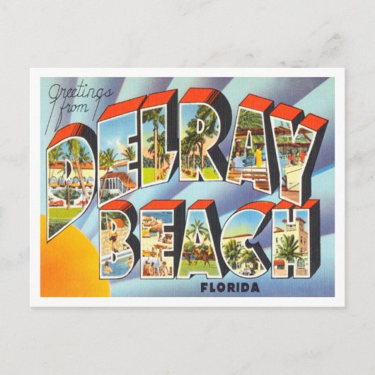 Greetings van Delray Beach, Florida Travel Briefkaart (Voorkant)