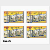 Greetings van Detroit Michigan, Rechthoekige Sticker (Vel)