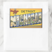 Greetings van Detroit Michigan, Rechthoekige Sticker (Tas)