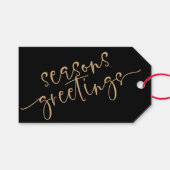 Greetings van het bedrijf Logo Gold Black Seasons Cadeaulabel (Voorkant (Horizontaal))