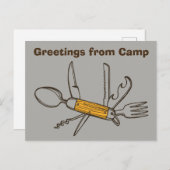 Greetings van het Grijze Hulpmiddel van het Briefk Briefkaart (Voorkant / Achterkant)