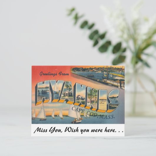 Greetings van Hyannis Briefkaart (Staand voorkant)