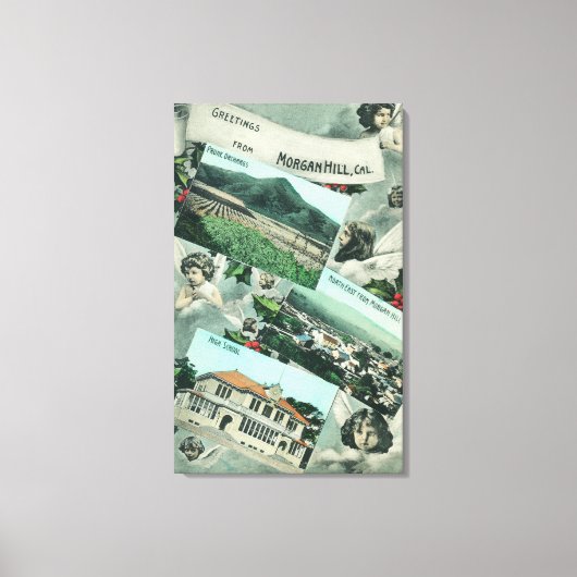 Greetings van met Schilderachtig Uitzichten Canvas Afdruk (Voorkant)