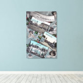 Greetings van met Schilderachtig Uitzichten Canvas Afdruk (Insitu (Houten vloer))