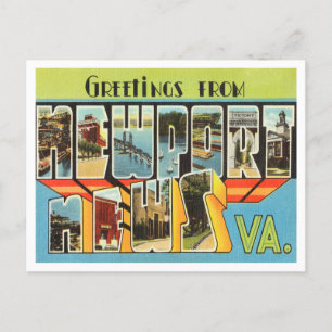 Greetings van Newport News, Virginia Travel Briefkaart