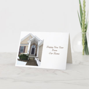 Greetings van ons huis aan uw Holiday-kaart Feestdagen Kaart