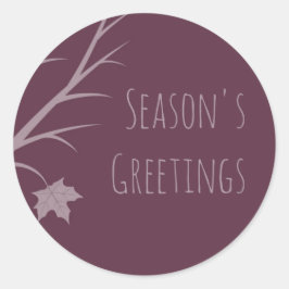 Greetings van Plum Winter Season Ronde Sticker