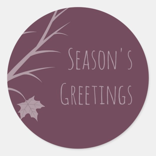 Greetings van Plum Winter Season Ronde Sticker (Voorkant)