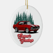 Greetings van Red Camaro Season Keramisch Ornament (Rechts)