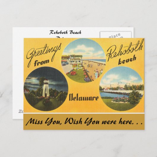 Greetings van Rehoboth Beach Briefkaart (Voorkant / Achterkant)