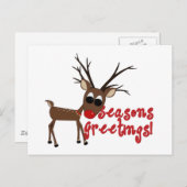 Greetings van Reindeer Season Feestdagenkaart (Voorkant / Achterkant)