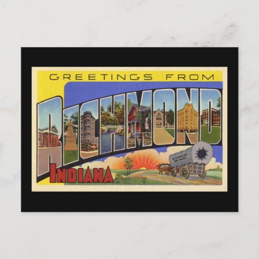 Greetings van Richmond Indiana Briefkaart (Voorkant)