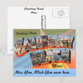 Greetings van Salisbury Beach, Massachusetts. Briefkaart (Voorkant / Achterkant)