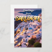 Greetings van Santorini Bedankkaart (Voorkant / Achterkant)
