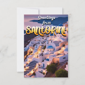 Greetings van Santorini Bedankkaart