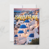 Greetings van Santorini Bedankkaart (Voorkant)