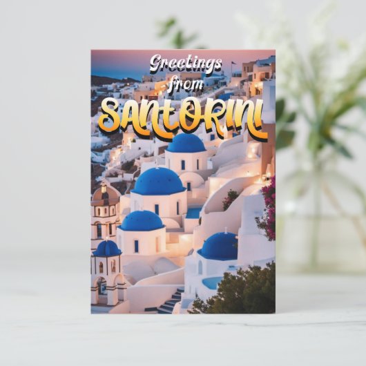 Greetings van Santorini Bedankkaart (Staand voorkant)