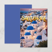 Greetings van Santorini Bedankkaart (Voorkant / Achterkant)