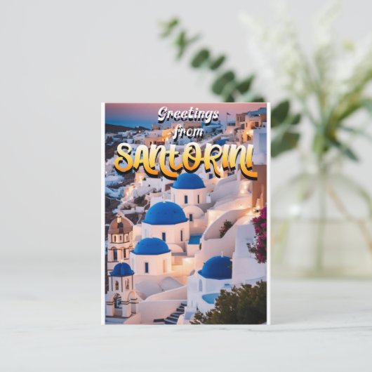 Greetings van Santorini Briefkaart (Staand voorkant)