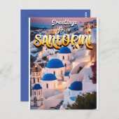 Greetings van Santorini Briefkaart (Voorkant / Achterkant)