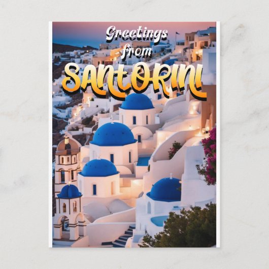 Greetings van Santorini Briefkaart (Voorkant)