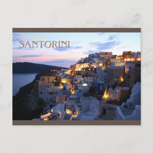 Greetings van Santorini Briefkaart (Voorkant)
