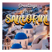 Greetings van Santorini Perfect Poster (Voorkant)