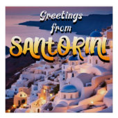 Greetings van Santorini Perfect Poster (Voorkant)