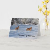 Greetings van Snowy Season Kaart (Gele Bloem)