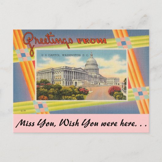 Greetings van U.S. Capitol Briefkaart (Voorkant)