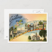 Greetings van Vintage Connecticut Briefkaart (Voorkant / Achterkant)