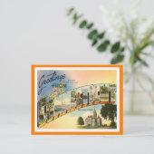 Greetings van Vintage Connecticut Briefkaart (Staand voorkant)