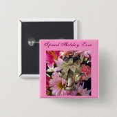 Greetings_ Vierkante Button 5,1 Cm (Voorkant /achterkant)