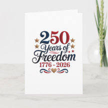 Greetings voor America's 250ste verjaardag