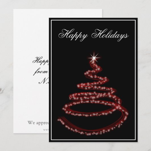 Greetings voor de rode Business Holiday Feestdagenkaart (Voorkant / Achterkant)