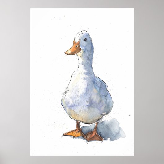 Greetings White Duck Poster (Voorkant)