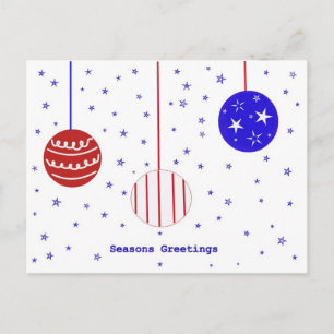 Greetons Post Card (rood, wit en blauw) Feestdagenkaart