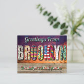 GREETTES VAN HET BROOKLYN BRIEFKAART! BRIEFKAART (Staand voorkant)